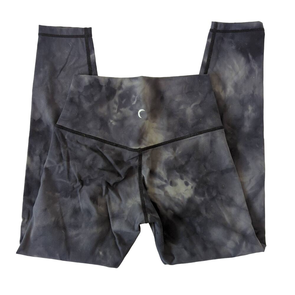 ZYIA Active Gray Black Tie Dye Leggings Marbled Tight Cosmic Hendrix High Rise S